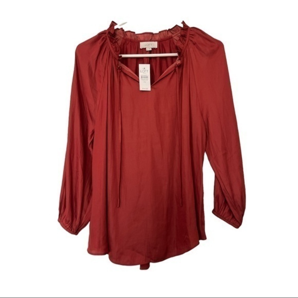 LOFT Burnt Orange Blouse NWT Sz XS #7511